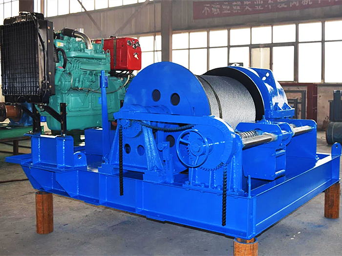 Outdoor Slow Speed Wire Rope Diesel Winch for Sale